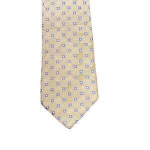 Jos. A. Bank Executive Collection Yellow Blue Geometric Print Silk Tie 58" Long